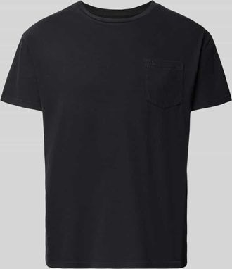 Superdry T-Shirt aus Baumwoll-Leinen-Mix mit Brusttasche in Black, Gr&ouml;&szlig;e XXXL