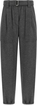 Brunello Cucinelli Gray Virgin Wool Cargo Womens Pants