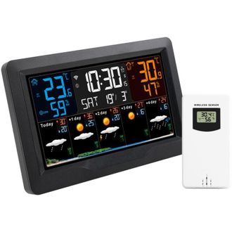 Elle Estaci&oacute;n Meteorol&oacute;gica Sw403, Con Registro De 4 D&iacute;as, Conexi&oacute;n Wifi Y Pantalla Lcd A Color, Medici&oacute;n De Temperatura Interior/exterior, Alertas De Conf