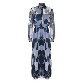 Kocca Midi Dresses, female, Blue, Size: S Long Layered-Effect Dress