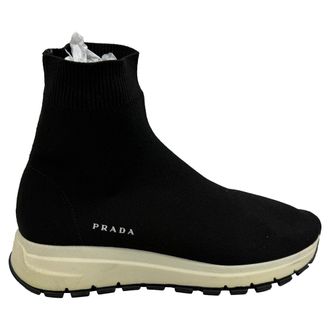 Prada Prada Gebreide Sokken Sneakers in Zwarte Polyester