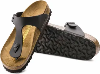 Birkenstock Womens Gizeh Birko-Flor Sandals In Black