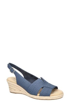 Easy Street Resort Slingback Wedge Sandal in Navy Woven Basket at Nordstrom, Size 8.5