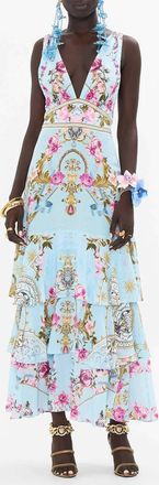 Camilla Tiered Ruffle Hem Dress In Down The Garden Path
