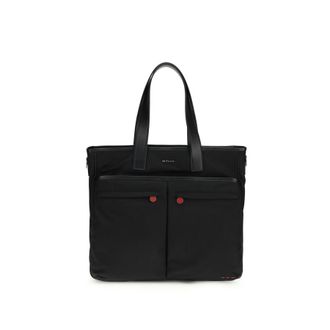 Kiton Leather-Trimmed Tote Bag