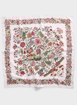 Liberty Womens Tree of life square pure silk scarf Made with Liberty Fabric