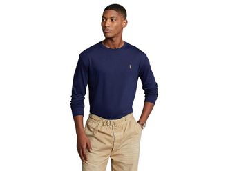 Polo Ralph Lauren Classic Fit Soft Touch Long-Sleeve T-Shirts Mens Clothing Refined Navy : 2XL, Cotton/Jersey