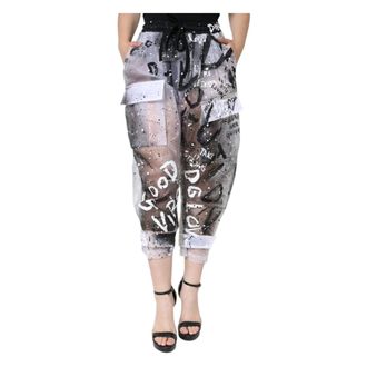 Dolce & Gabbana Cropped Trousers, female, White, Size: S Mid Waist Cropped Cargo Pants