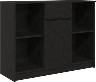 vidaXL Sideboard with Drawer Black Oak 101x35x76 cm Engineered Wood Vidaxl