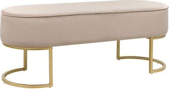 Beliani Bench MILRY Velvet Beige