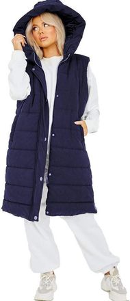 Generic Dolce Fashion Womens Gilet Jackets - Ladies Lightweight Long Body Warmer, Water Resistant Sleeveless Padded Jacket - Suitable for Light Rain, Winter L