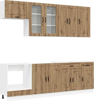 vidaXL Unidad De Cocina Porto 8 Uds. Roble Artisan Vidaxl