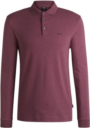 BOSS Interlock-cotton polo shirt with embroidered logo