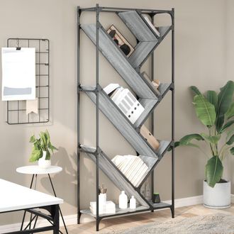 vidaXL Vidaxl - Estanter&iacute;a Madera Ingenier&iacute;a Y Metal Gris Sonoma 79x30x180 Cm