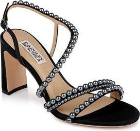 Badgley Mischka Amora Slingback Sandal in Black Satin at Nordstrom Rack, Size 8.5
