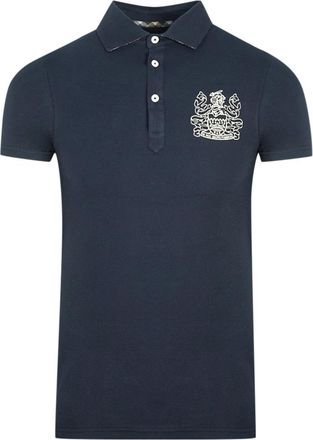 Aquascutum Aldis Crest Chest Logo Navy Blue Polo Shirt