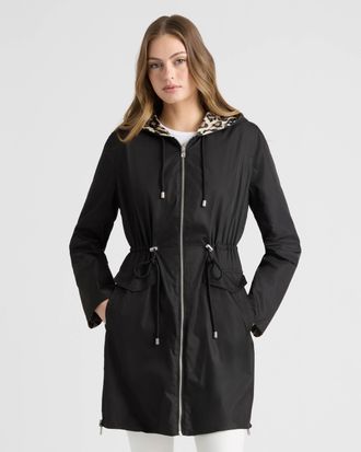 Ellen Tracy Womens Reversible Coat with Adjustable Waist