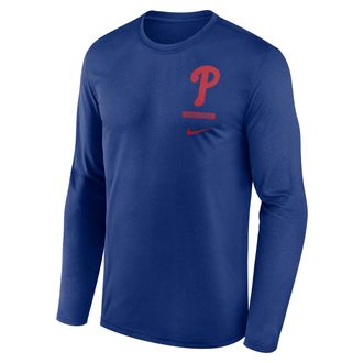 Nike Philadelphia Phillies 2-Hit Legend Nike Mens Dri-FIT MLB Long-Sleeve T-Shirt in Blue | NKGT4EWPP-0ZZ