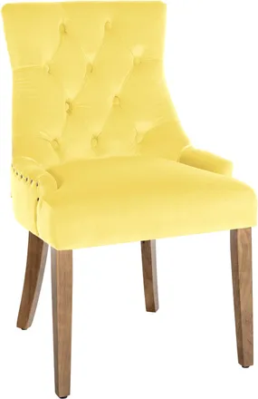 Clp Clp - Silla De Comedor Aberdeen En Terciopelo Amarillo Antiguo Claro