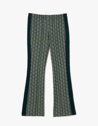 Lacoste Womens Flared Monogram Sweatpants - Green - Size: 12