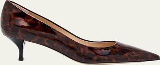 Stuart Weitzman Stuart Power Tortoise Leather Pumps