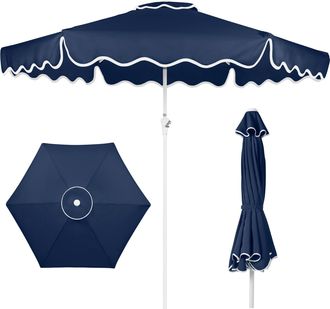 Best Choice Products 9ft Patio Market Umbrella with Wavy Trim, Fade Resistant, Crank & Tilt, Wind Vent