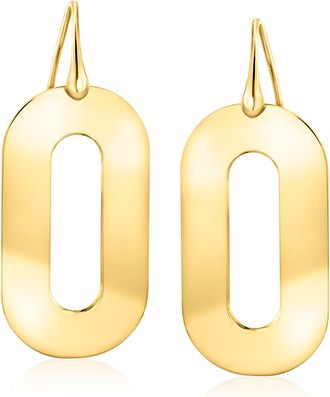 Ross-Simons Italian 18kt Gold Over Sterling Oval Drop Earrings