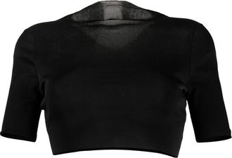 The Row cropped short-sleeve top - women - Polyester - L - Black