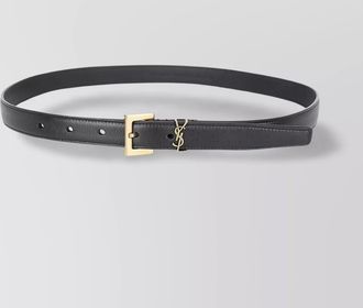 Saint Laurent adjustable thin leather belt loop buckle