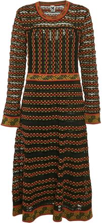 Missoni 2023 pointelle knit stripe midi dress - Black