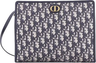 Dior 30 Montaigne Zip Pouch Oblique Canvas Medium clutch bag - Blauw