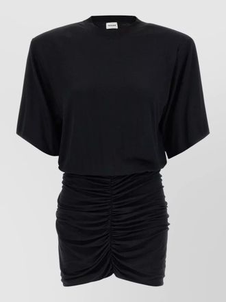 Andamane lennox crew neck ruched mini dress