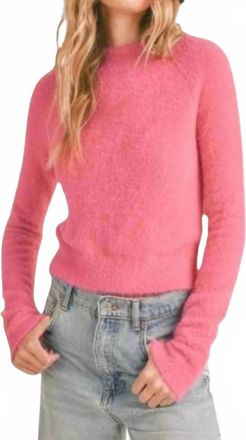 Sadie & Sage Ari Fuzzy Sweater In Magenta