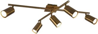 Trio L&aacute;mpara De Techo Con 5 Focos Orientables Marley Lat&oacute;n Envejecido Lighting