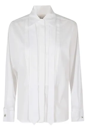 Semicouture Gracie Shirt with Front Pleats and Jeweled Cuffs