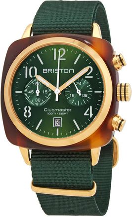 Briston Clubmaster Chronograph Quartz Green Dial Mens Watch 15140.PYA.T.10.NBG