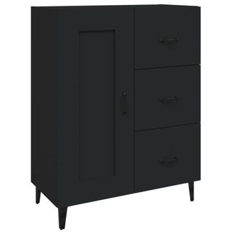 vidaXL Aparador De Madera Contrachapada Negro 69,5x34x90 Cm Vidaxl