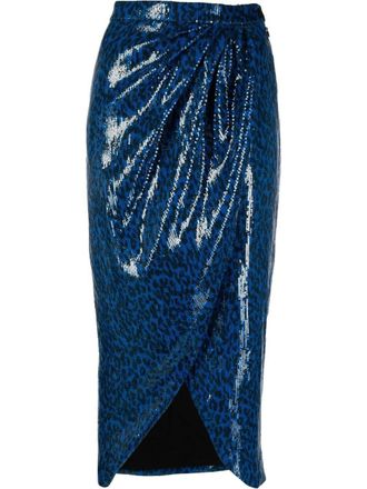 Zadig&Voltaire Gonna midi Jamelia leopardata - Blu