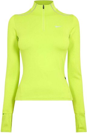 Nike Dames Swift Jersey Kwart Rits Top (Zilver)