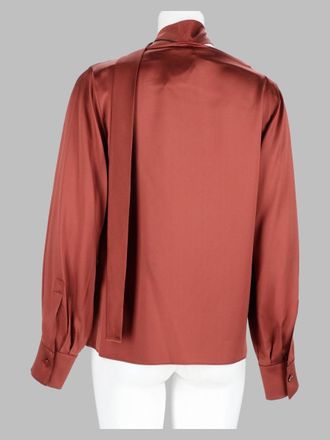 Max Mara Silk Wrap with Bow Blouse - Red