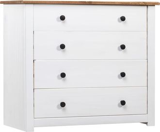 vidaXL Vidaxl - Armario Auxiliar Estilo Panam&aacute; Madera Pino Blanco 80x40x73 Cm