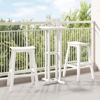 Berkfield Home 3 Piece Garden Bar Set White HDPE