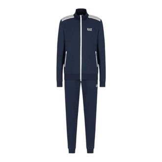Emporio Armani Training Sets, male, Blue, Size: 3XL Complete Tracksuit with Logo