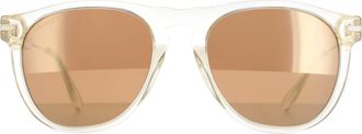 Serengeti Eyewear Round Mens Light Gold Champagne Polarized Drivers Amboy - One Size