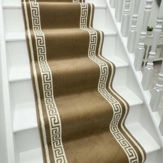 Runrug Stair Runner Carpet for Staircases - Soft & Comfy, 9mm - Key in Light Brown | Size: 70 cm x 540 cm