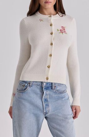 House of CB Daisie Wool & Cashmere Cardigan in Ivory at Nordstrom, Size X-Large