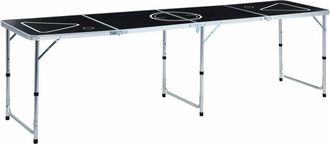 vidaXL Folding Beer Pong Table 240 cm Black Vidaxl