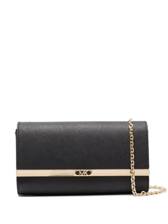 Michael Michael Kors logo-plaque leather crossbody bag - Black