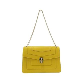 Bulgari Pre-owned Shoulder Bags, female, Yellow, Size: ONE SIZE Pre-owned Vintage Shoulder Bag