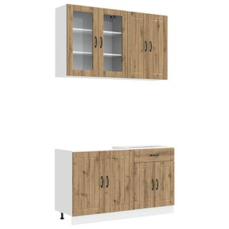 vidaXL Unidad De Cocina Lucca 4 Uds. Roble Artisan Vidaxl